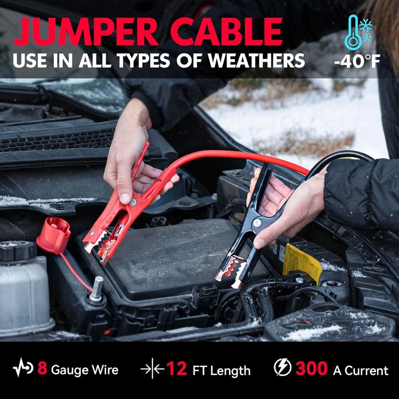 VCAN ACTIVE Car Emergency Kit with Portable Air Compressor, First Aid Kit, Jumper Cables, Roadside Safety Emergency Tool Kit for Women, Men, Teen - Image 3